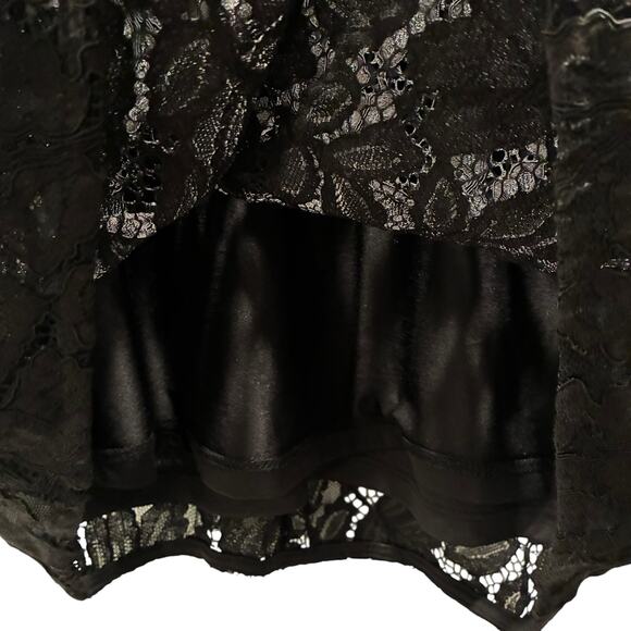 H & M Top Floral Lace Short Sleeve Blouse Black Womens Size Small - Picture 4 of 9